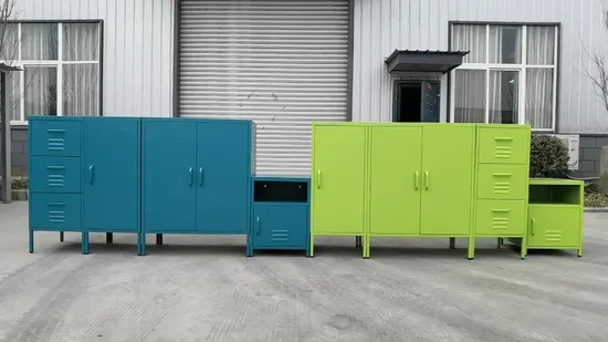 2 Doors Domestic Bedroom Corner Cabinet Living Room Storage Metal Closet