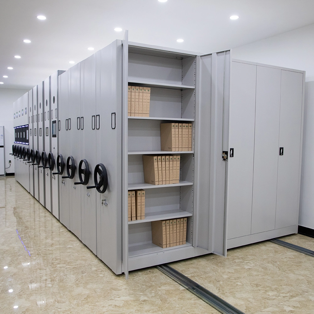 Office Movable Steel High Density Steel Mobile Archive Shelving for Library Bookshelf